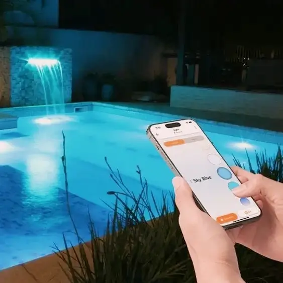 Pool hardscape upgrades and swim-up bar buildout in Los Angeles